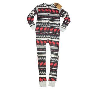 Cabin Moose Adult Pajamas Flapjacks By Lazy One Size SMALL cotton pajamas